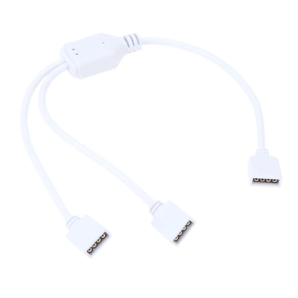 Högkvalitativa belysnings tillbehör 4 stift 1 till 2 Kvinna LED RGB Splitter Connector Cable för 3528 5050 LED-remsa