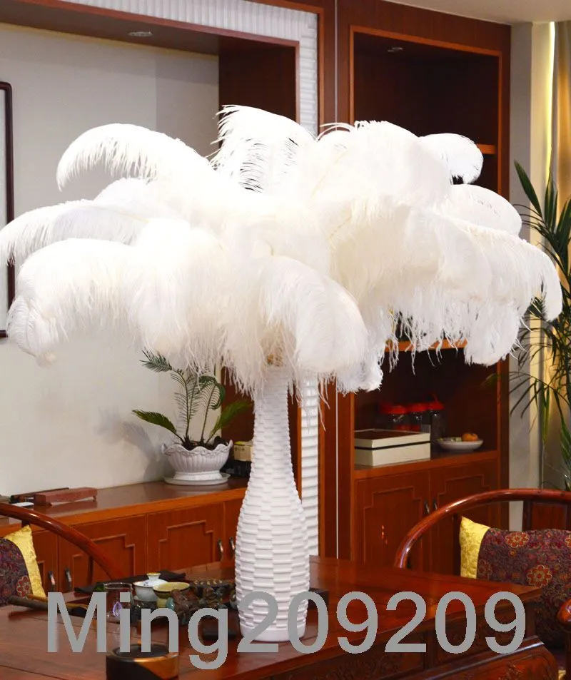 Toptan 50 adet 6-26 inç Devekuşu tüyü tüy beyaz, düğün centerpieces masa centerpiece dekor parti olay dekor