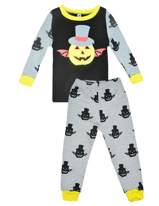 Pijama da criança Cosplay Terno Do Bebê Meninas Meninos Halloween Pumpkin Costume Crianças Sleepwear Conjuntos de Mobiliário conjuntos de roupas