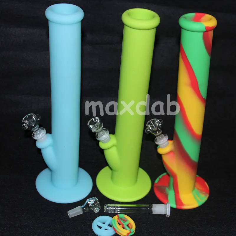 narguilés pipe à eau en silicone avec douze couleurs au choix bangs en verre tuyaux accessoires pour fumer outils dabber