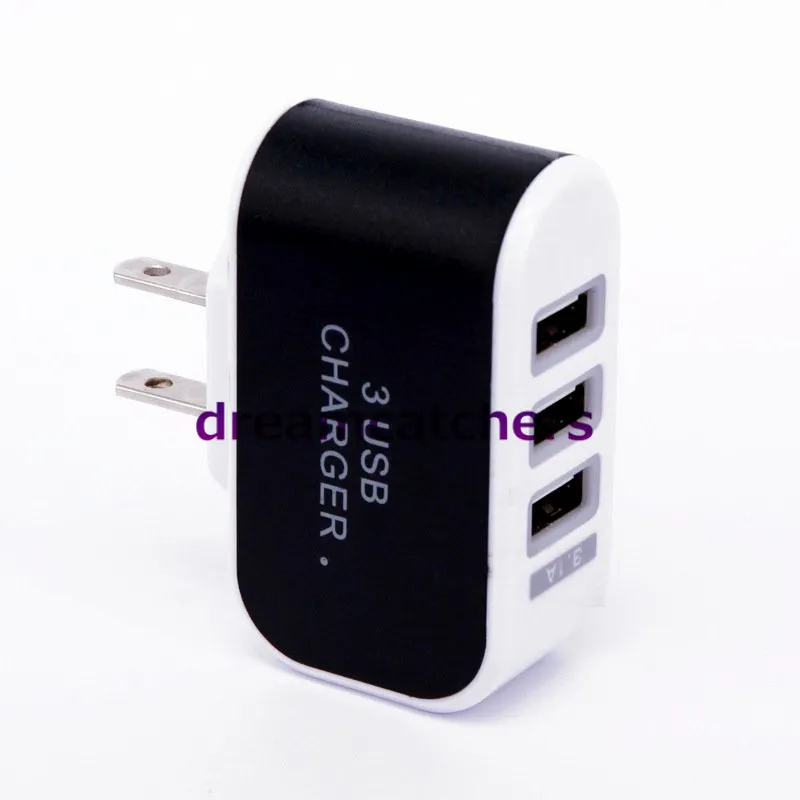 5V 1A Candy EU US-kontakt 3 Port USB-väggladdare Universal Travel AC Hem Bekväm nätadapter Färgrik för iPhone 6s Samsung S7 HTC LG