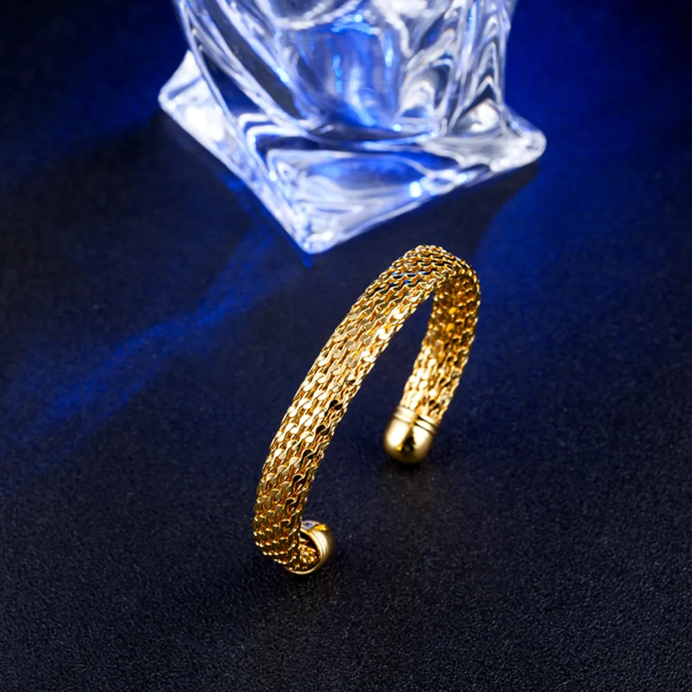 10 pçs/lote preço de fábrica de presente quente 925 pulseira de charme de prata Burst tricô largura 18 K pulseira de ouro joias da moda 1831