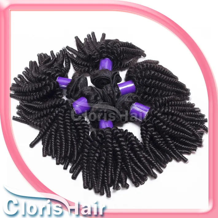 Top -Selling 3 Bündel Afro Kinky Curly Human Hair weben rohe unverarbeitete peruanische jungfräuliche Bouncy Locken in Erweiterungen nähen