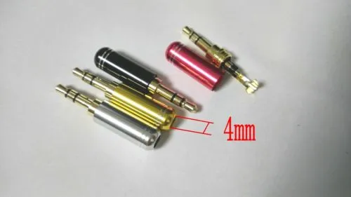 4 SZTUK 4Color pozłacane 3,5 mm gniazda wtyczki stereo do lutowania kabli audio