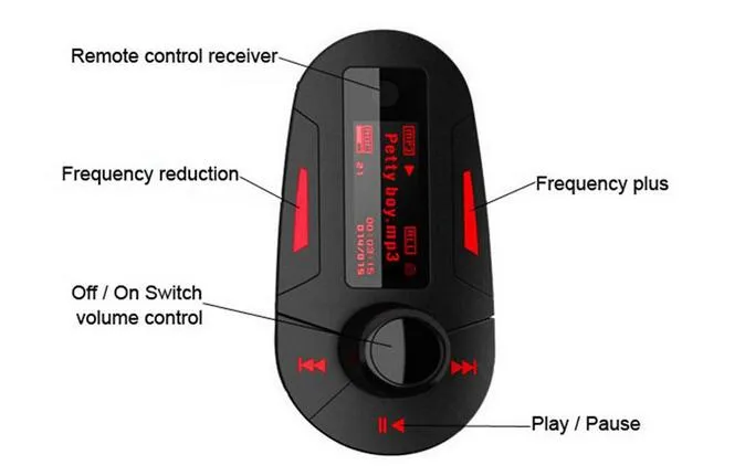 Wysokiej jakości zestaw samochodowy Odtwarzacz MP3 Bezprzewodowy Nadajnik Modulator MP3 MP3 USB SD MMC LCD / Zdalna ładowarka USB Ładowarka