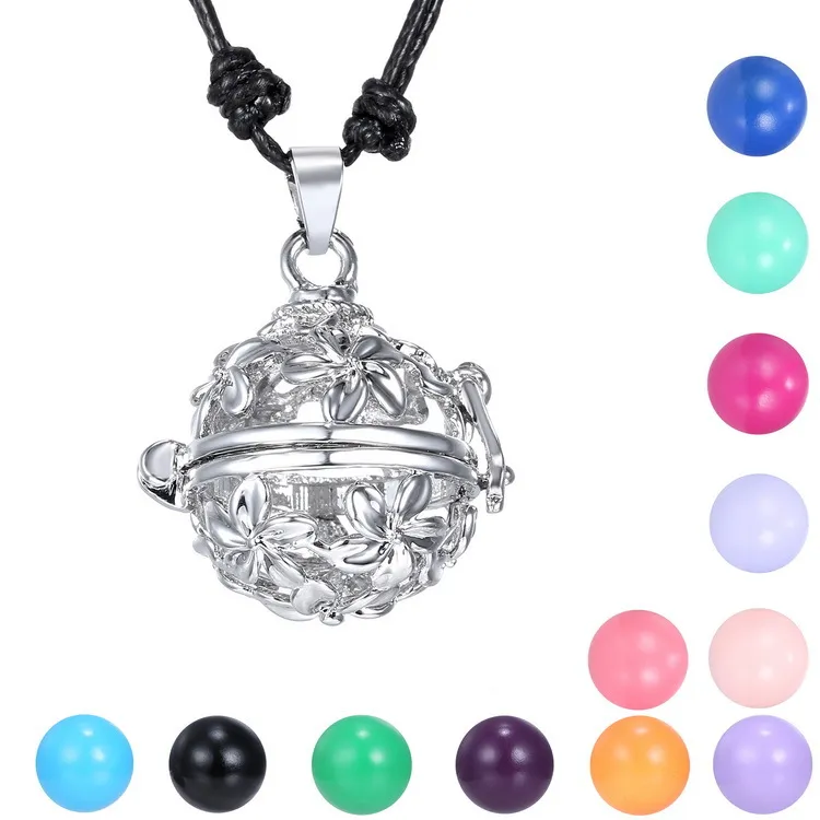 Sound Pearl Cage Lockets Floating Pendant Necklace With Floating Sound