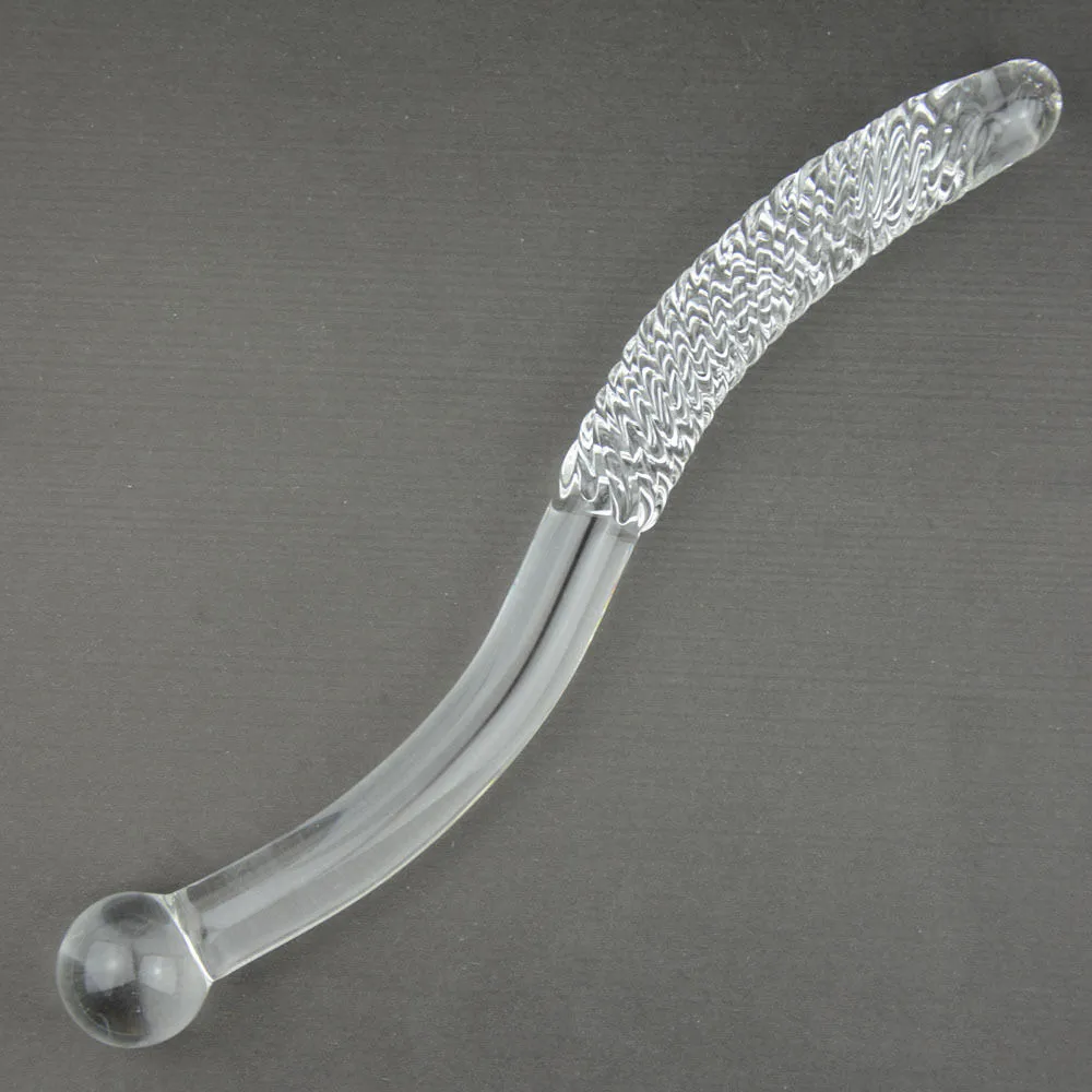 Giocattoli del sesso di vetro Dildo di vetro per adulti Stimolazione del punto G Massaggiatore del clitoride Anale Butt Plug Toy # T701