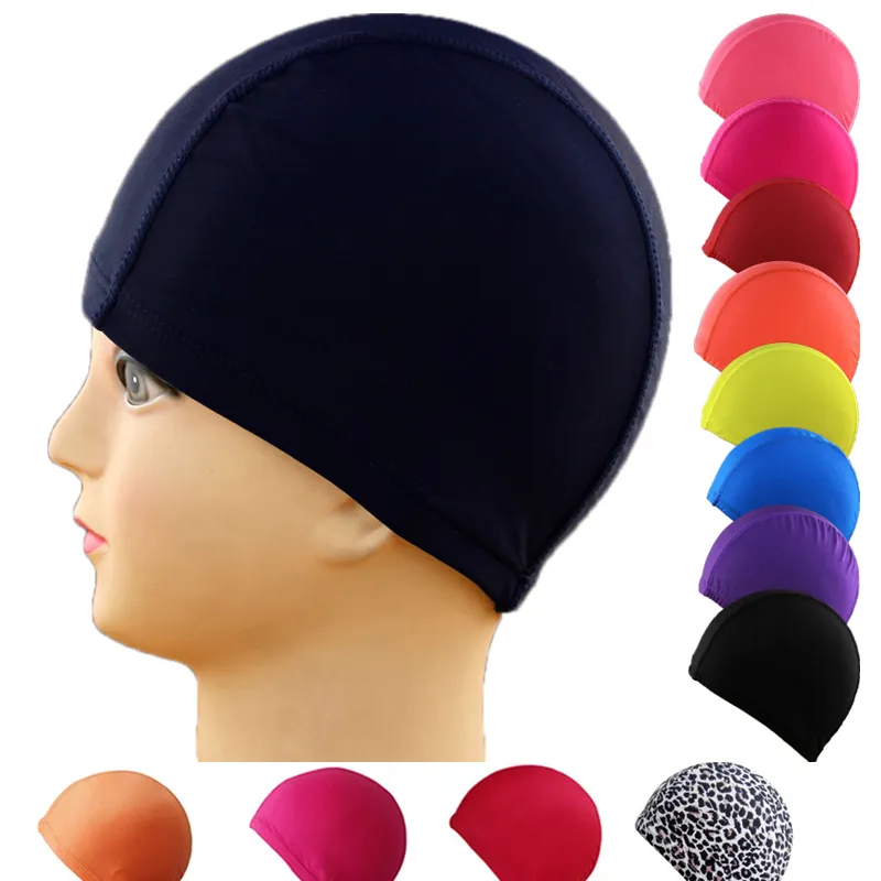 Avoir en stock des bonnets de bain pour hommes en nylon et en élasthanne, plusieurs couleurs et motifs, élastiques pour hommes, taille libre, couleur aléatoire