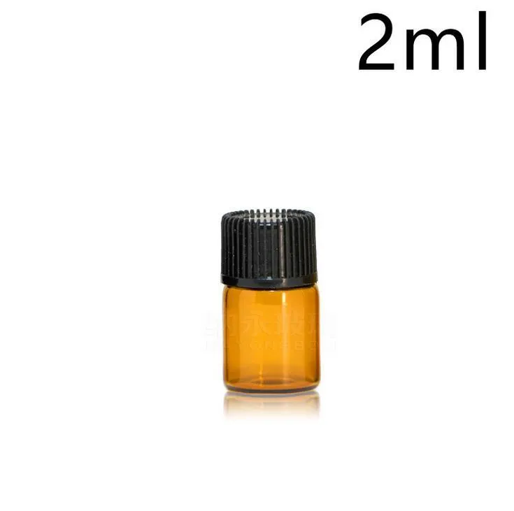 1ML 2ML 3ML 5ML مصغرة العنبر زجاج زجاجة زيت أساسي فتحة المخفض كاب قوارير الزجاج Brwon