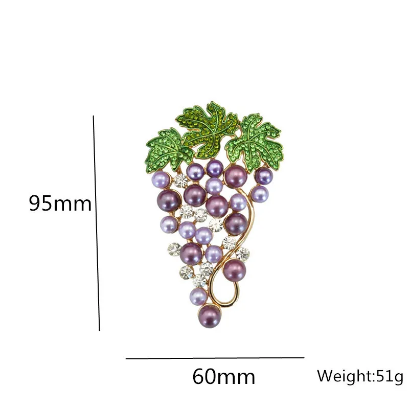 포도 브 로치 의류 액세서리 웨딩 브라 쥬얼리 크리스탈 브로치 남자 / 여자를위한