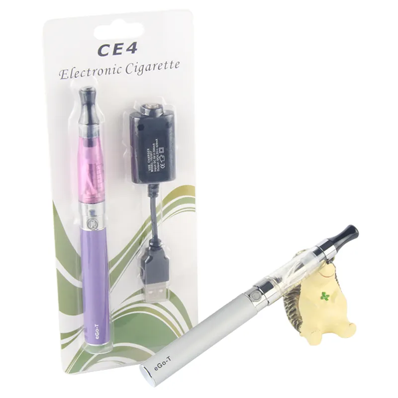 EGO T CE4 1.6ml Atomizador eGo-T Starter Blister Kit Cigarro Eletrônico com Bateria Micro USB Passthrough Vape de 1100 mAh