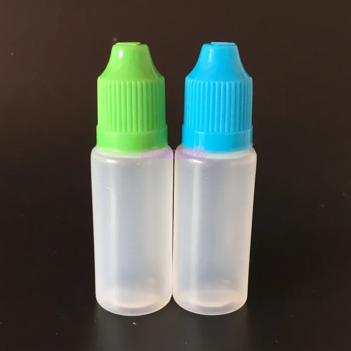 PEプラスチックドロッパーボトル15mlの子どものプルーフキャップ長い薄いヒント液体15 ml