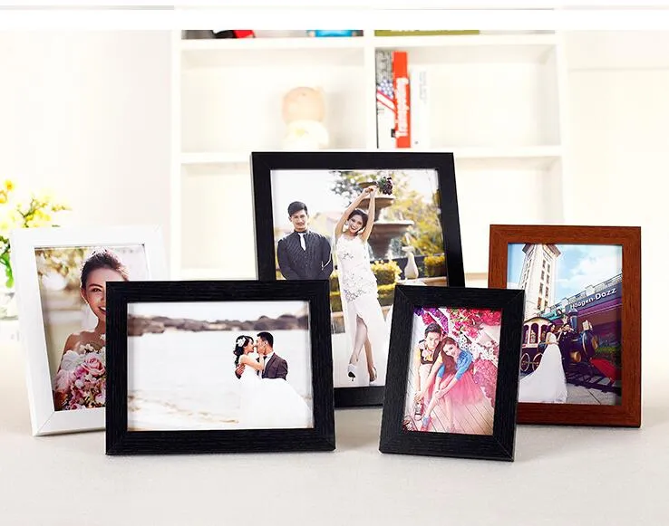 8.9x12.7cm Wood Material Photo picture Frame white wedding wood framesFestival furniture decorating crafts frames business gift