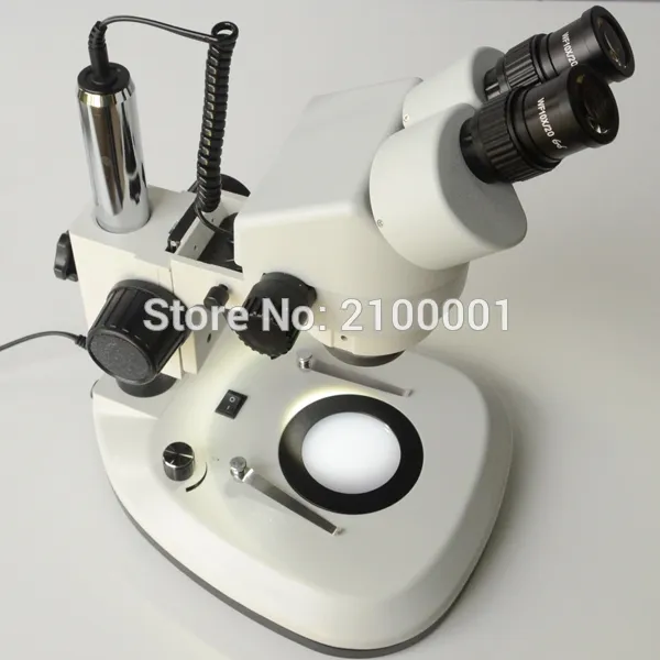 Freeshipping 7X - 45X 위 아래 LED가 조명 스테레오 줌 비구 고유 현미경 WF10X / 20 EYEPIECE