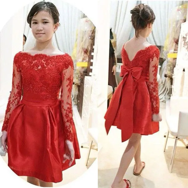 rose gold ombre bridesmaid dresses Girls Off Shoulder Chiffon Long Dress for Junior Bridesmaid Parties