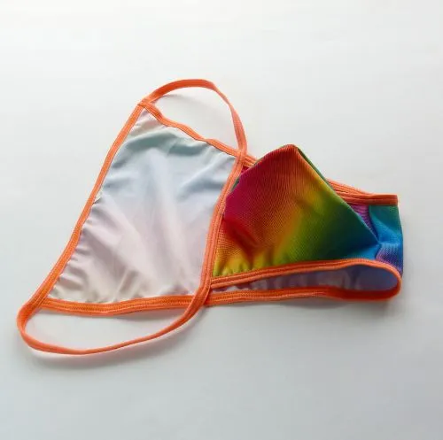 Męskie sznurki bikini majowe majtki wybrzuszenia konturowana torebka g4484 elastyczne pływanie męskie bieliznę Rainbow Colors2253
