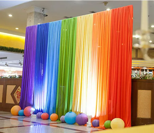 3m * 6m białe tło dla dowolnych kolorów Party Curtain Rainbow Backdrop Scena ślubna Tło Drobe Wall Valane Backlot