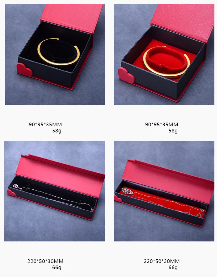 High Quality Heart Jewelry Box For Necklace Earrings Ring Bracelet Bangle Pendant Packaging Express My Love Velvet Inside Magnetic Close