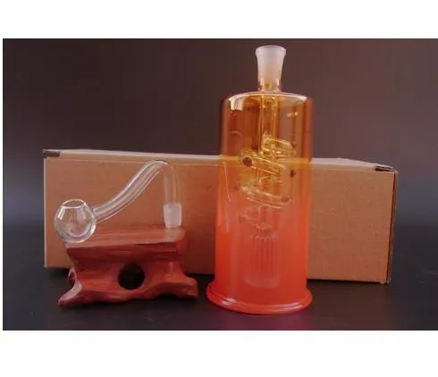 Kostenloser Versand Glasrohre Glasbubbler Glas Glas Bohrinsel Glasbongs JH041-10mm orange
