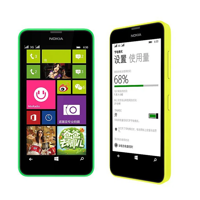 SIM-telefon Renoverad Original Nokia Lumia 630 Windows Phone Single Sim 4,5 tum Quad Core 8GB ROM WiFi GPS 3G Nokia Unlocked Cell Phone