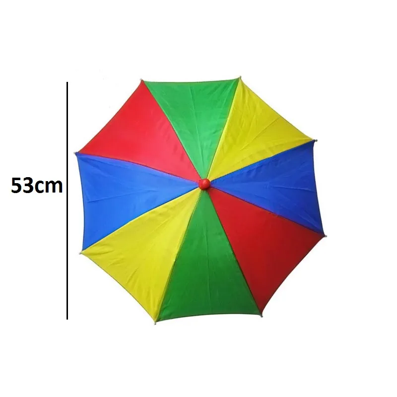 Umbrella Hat Elastic Headband Metal Frame Rainbow Cap Rain Sun Umbrella Wearing Head Hats For Clamping Fishing ZA0514