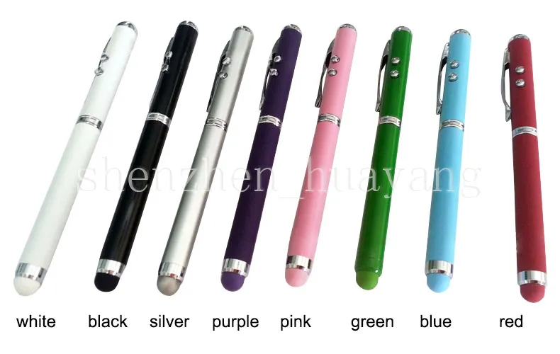 4 i 1 laserpekare LED Torch Touch Screen Stylus Ball Pen för Universal Smart Phone Drop Shipping grossist