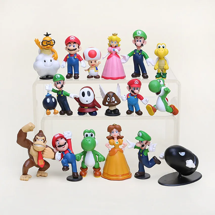 20 Satz / Ot Super Mario Bros Yoshi Figur Dinosaurier Spielzeug 18 STÜCKE  Super Mario Yoshi Figuren PVC Von 167,61 €