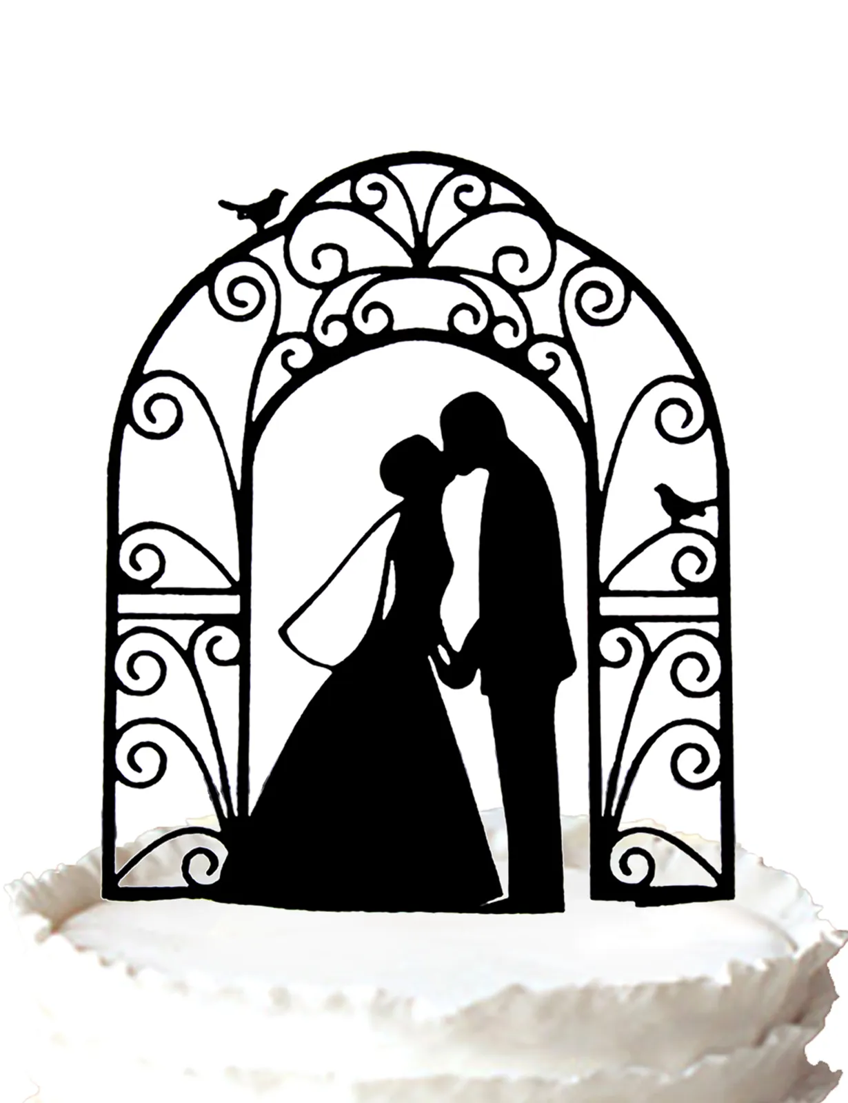 Économisez gros sur les achats en gros de Gâteaux De Mariage Silhouette  Cake Topper Bride Groom Silhouette: Embrasser Couple Figurine Avec Voile,  ..., image size:1230x1600