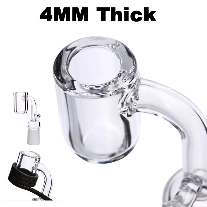 4MM Thick Quartz Banger Enail Domeless With Hook Electronic Quartz Banger Nail For 20mm Heating Coil Glass Bongs Water Pipes Dab Oil Rigs