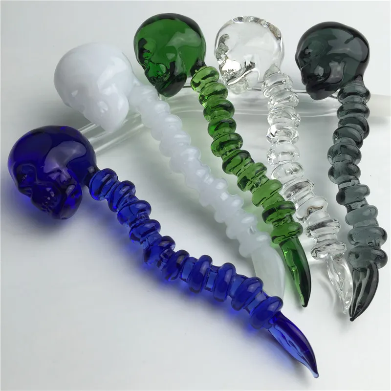 4,7-Zoll-Totenkopf-Glas-Carb-Cap-Dabber, 50 g, dicke Kurve, für Wasserpfeifen und gekreuzte Knochen, klar, blau, schwarz, grün, weiß