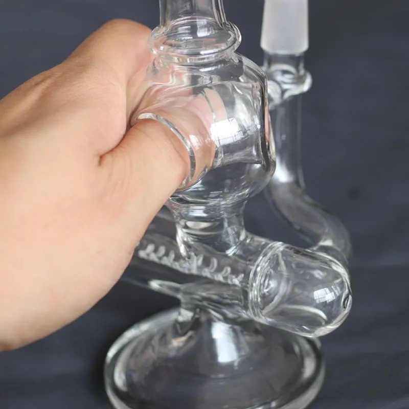 Small Design Skull Glass Bong Black and Clear 8 