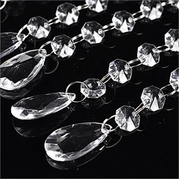 Guirlande de perles en acrylique cristal transparent, lustre suspendu, fournitures de décoration de mariage, décoration de maison