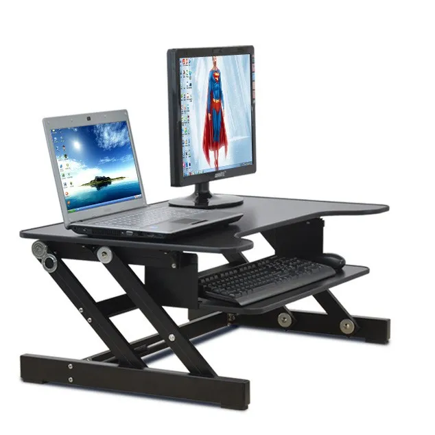 EasyUp Hoogte Verstelbare Sit / Stand Desk Opvouwbare Laptop Desk / Tafel met Toetsenbord Lade Aluminium Legering Notebook / Monitor Houder