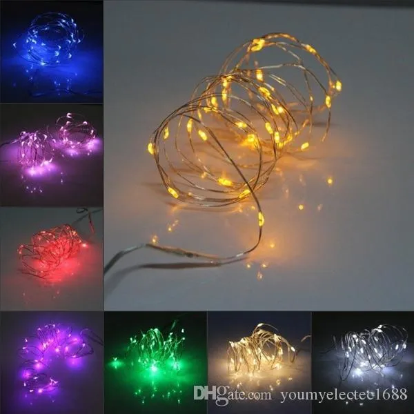 2M 20 LED Battery Mini LED Copper Wire String Light AA Battery Operated Fairy Party Wedding Christmas Flashing LED Strip Free Shipping