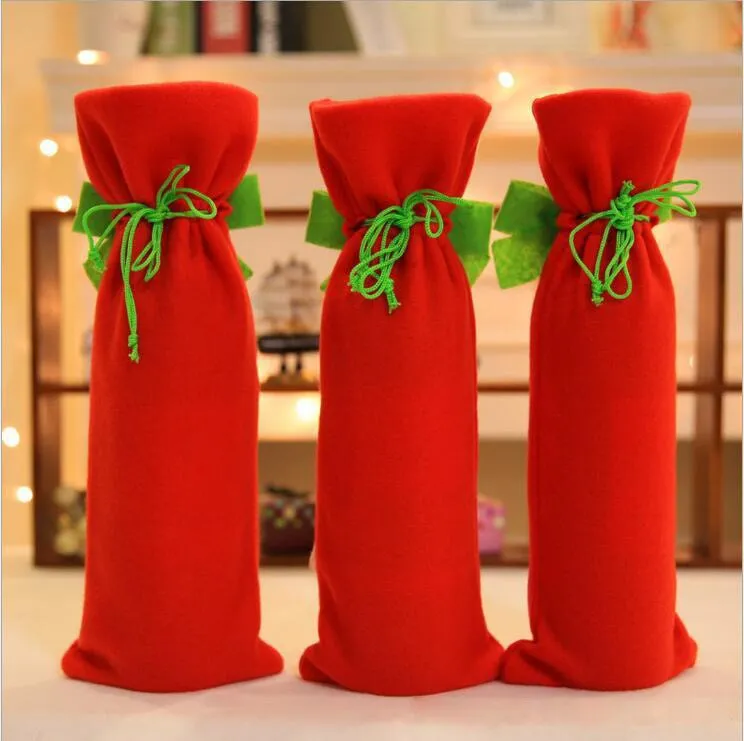 Wijnfles Covertas Santa Sack Kerstboom Elanden Tafel Decoraties Naviidad Ornamenten Kerstversiering Gratis verzending