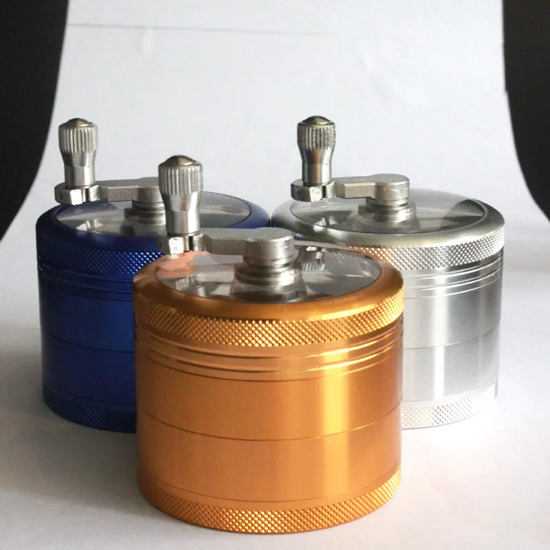 Royal glass Smoking Accessories 4 parts Herb Tobacco Grinders DI 60MM Metal Grinder mix color