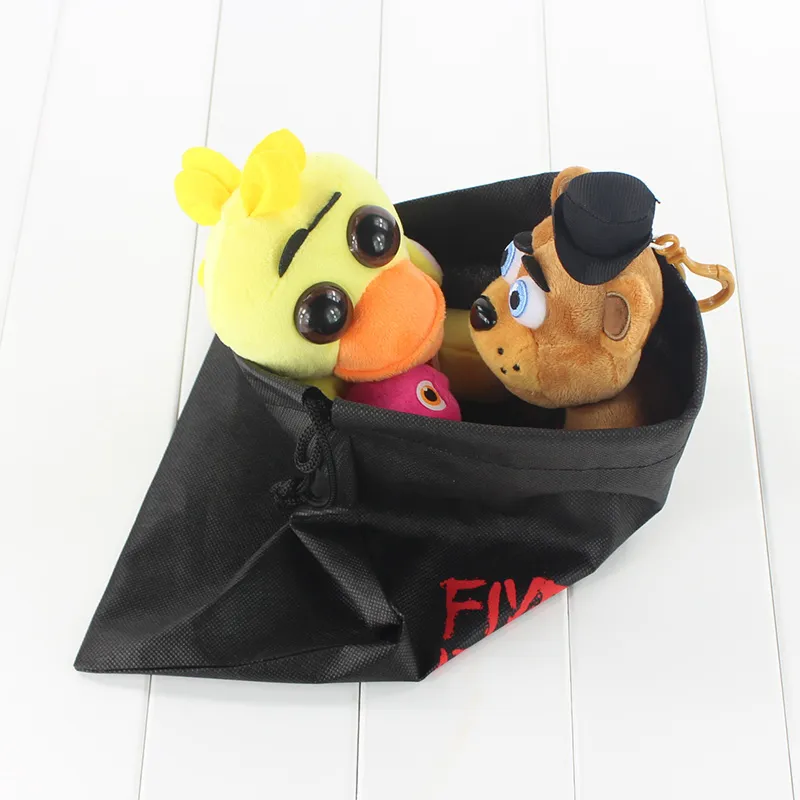 Spel fem nätter på Freddy039s Plush Fnaf Bonnie Foxy Freddy Plush Toy fyllda mjuka dockor med förvaringspåse 13cm18cm6971864