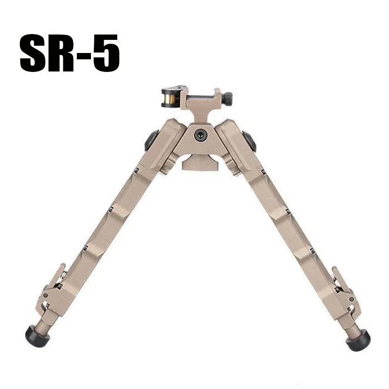 Trípode táctico de aluminio SR5, SR-5 de separación rápida, bípode QD apto para riel picatinny de 20mm para mira de rifle, negro/tierra oscura
