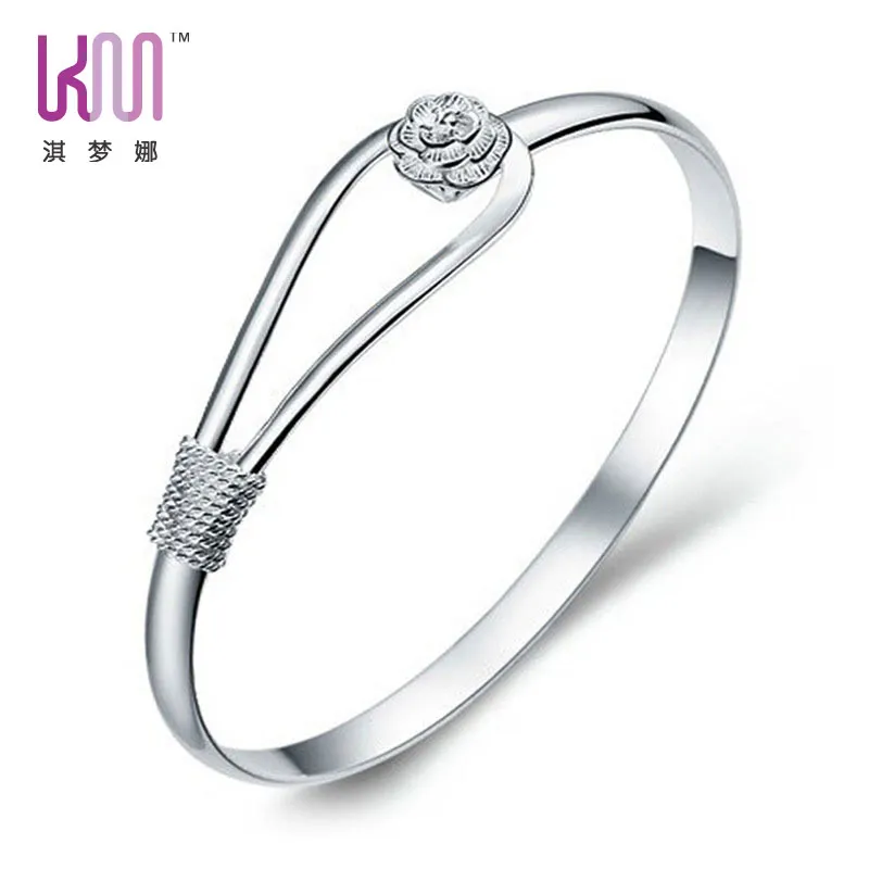 Women plated silver Bracelet Cuff Bangle Hand Chain Fashion Jewelry