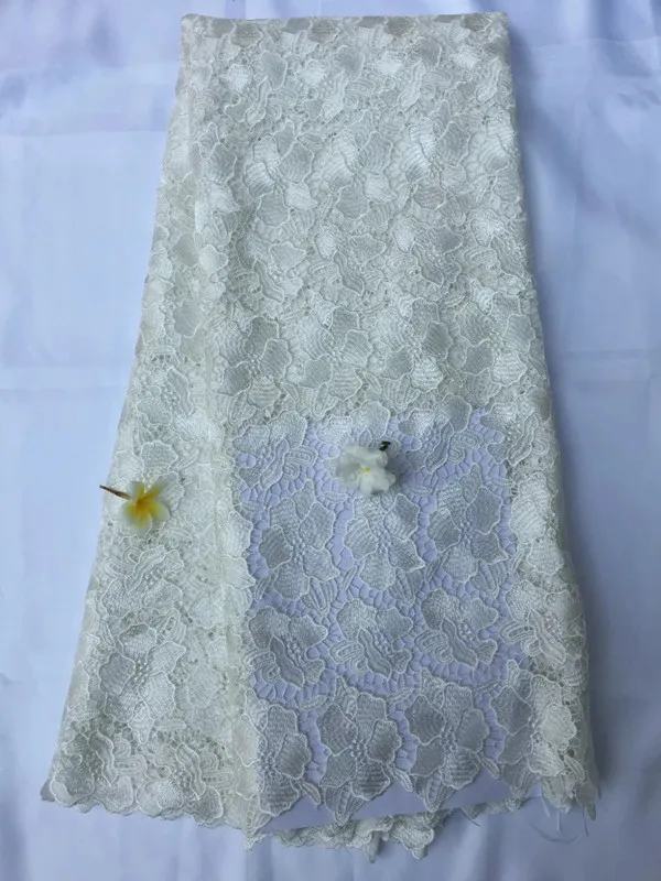 Wspaniała fuksja hafciarka rozpuszczalna w wodzie koronki z kwiatem z kwiatem afryki koronki tkaniny na imprezę Dress QW17-4