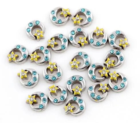 20 Teile/los Kristall Mond Sterne Schwimm Medaillon Charms Fit Für Glas Magnetische Speicher Schwimm Medaillon Anhänger Schmuck Machen