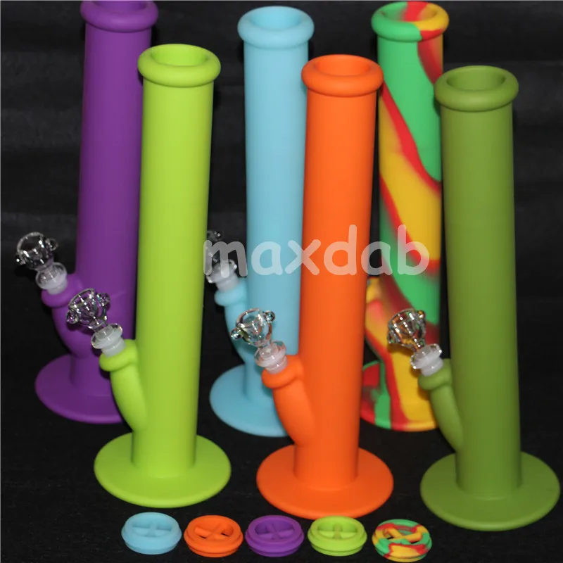 hookahs wholesale Silicon Water Pipes glass bongs pipe tower shape silicone mouthpiece for bong