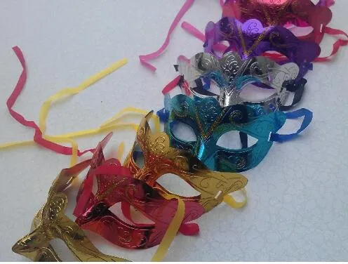 fashion mask gold shining plated party mask wedding props masquerade mardi gras mask mix color