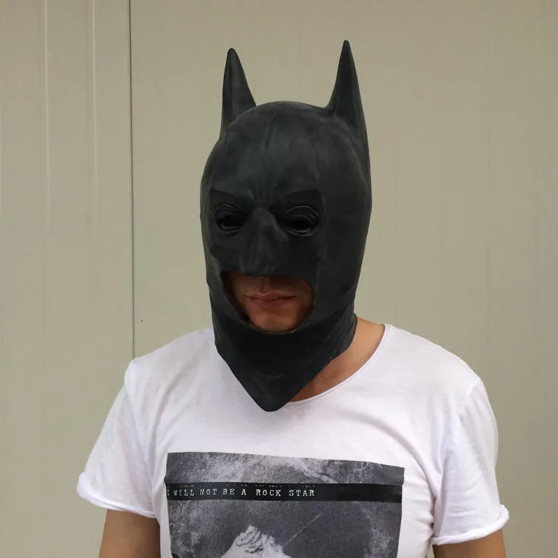 på cosplay batman masker mörk riddare vuxen full huvud batman latex mask huva silikon halloween fest svart mask hjälte co42929215339507