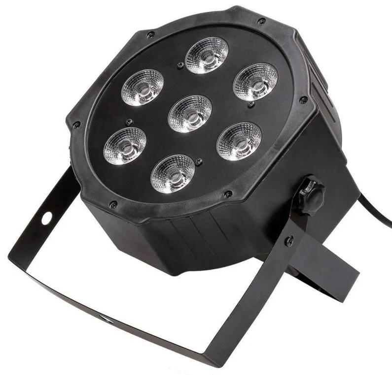 7x12ワット5In1 LED RGBW +アンバーDMX512 PAR軽量DJステージウェディングマイリー