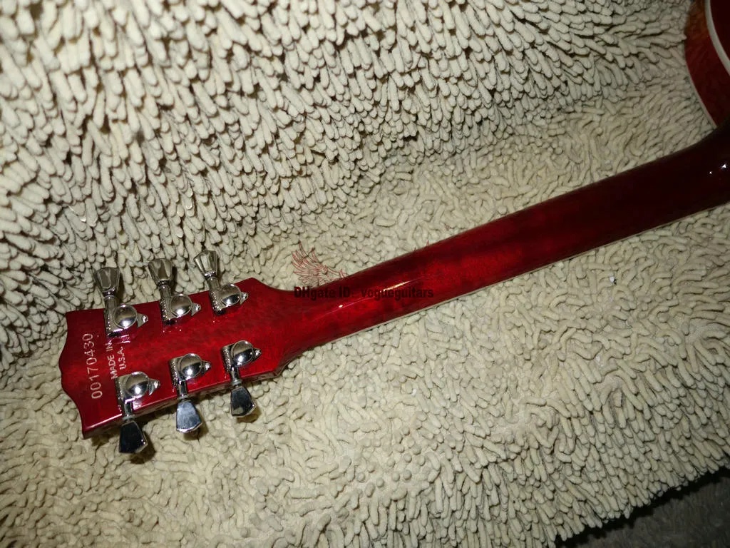 Özel Mağazalar 137 Caz Elektro Gitar içi boş vücut gitar Kiraz patlama Sibirya Kaplan Ücretsiz kargo A111119