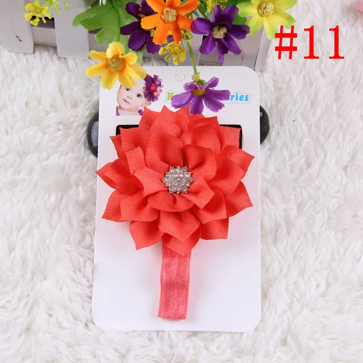Boutique Baby Girl Hair Accessories Girls Flower Hair bands Kids Double Lotus Leaf Diamond Headbands Infant Toddlers Headwear 13 C7886200