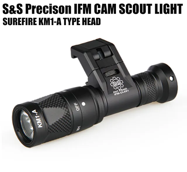 IFM Tactical Cam Scout Light Light Hard Anodizing Aluminium QD Cree ledde Dual-Output Falllight Black
