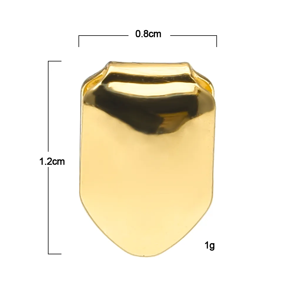 Dente singolo placcato oro 14K FANG Grill Cap Denti canini uomo Hip Hop personalizzato GRILLZ