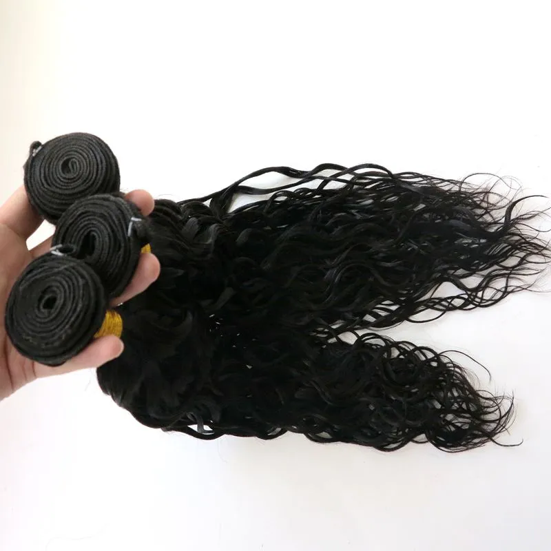 ヴァージンブラジルの髪の束人間の髪は天然波の泣き声834inch 100未処理のペルーインディアンモンゴルミンクヘアE1373799